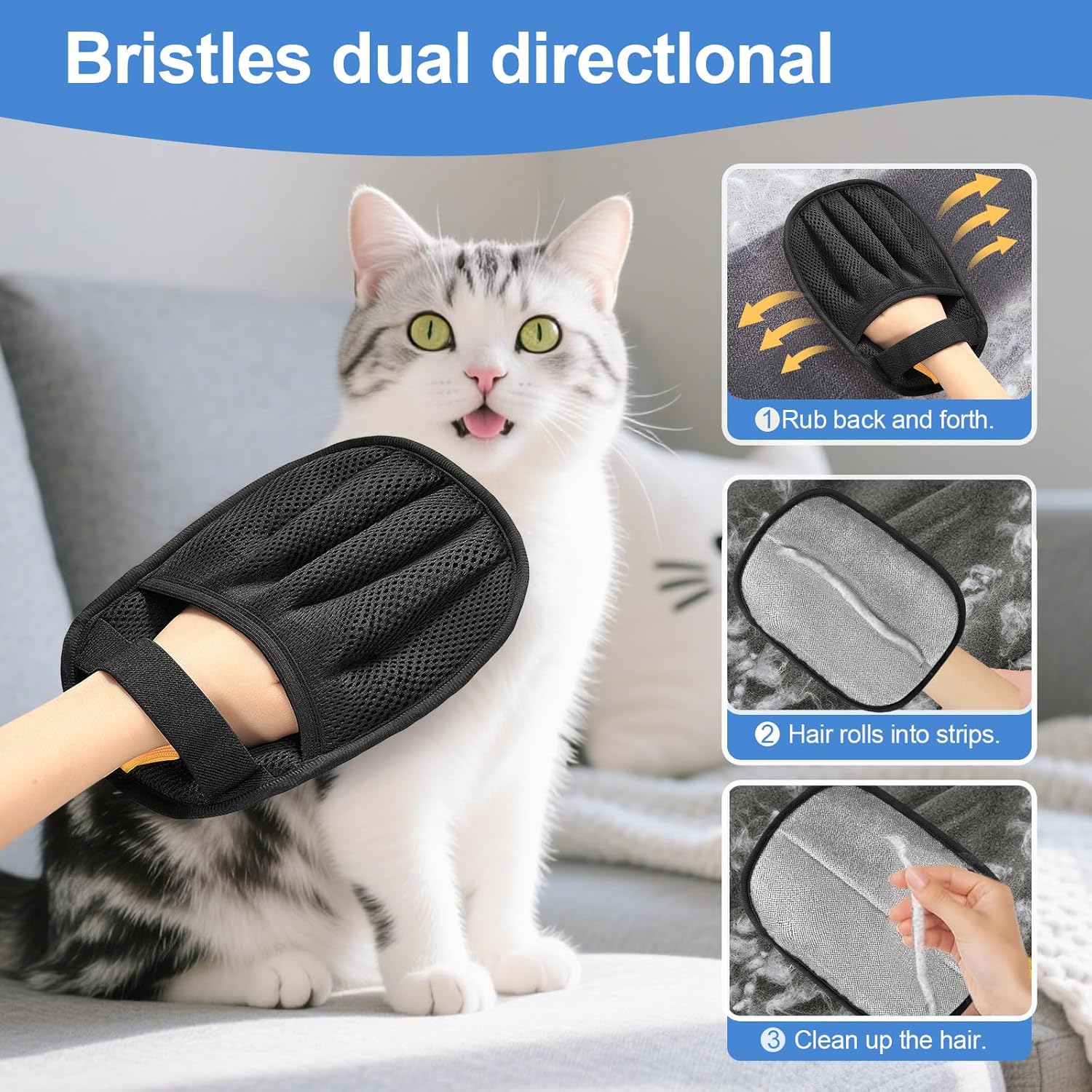 Pet Hair Removal Glove for Cat - Pet Hair Remover Brush recension och pris